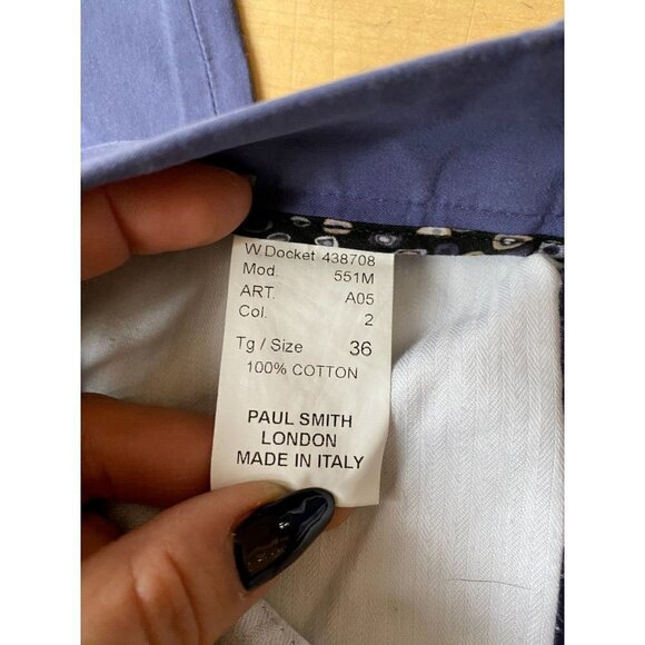 Paul Smith Mens Twill Pants 36 Cotton Made in Italy - Picture 4 of 5